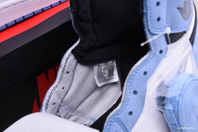BLUE UNIVERSITY AIR 555088-134 WHITE BLACK HIGH RETRO 1 JORDAN 0801